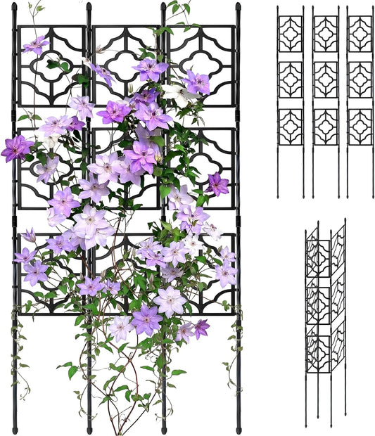 5.25FT Garden Trellis for Climbing Plants, Wall Trellis, 63 Inch Support Fence Climbing Plant Frame Outdoor and Indoor, Privacy Screen Plant Support Fence for Ivy Vines Vegetable Flower