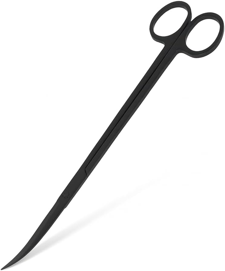 Stainless Steel 12" Curved Aquarium Scissors for Fish Tanks
