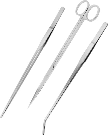 Stainless Steel 12" Curved Aquarium Scissors for Fish Tanks