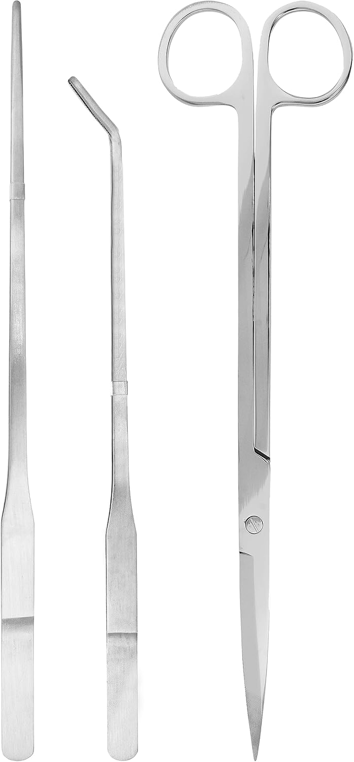 Stainless Steel 12" Curved Aquarium Scissors for Fish Tanks