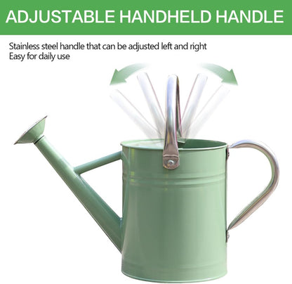 Metal Watering Can 1 Gallon for Outdoor Garden Plants, Green