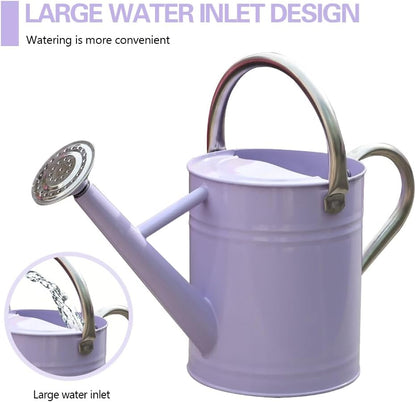 Metal Watering Can 1 Gallon for Outdoor Garden Plants, Green