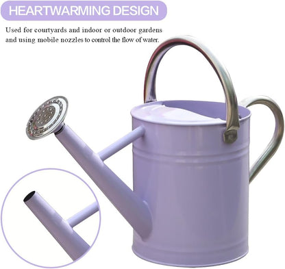 Metal Watering Can 1 Gallon for Outdoor Garden Plants, Green