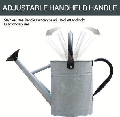 Metal Watering Can 1 Gallon for Outdoor Garden Plants, Green