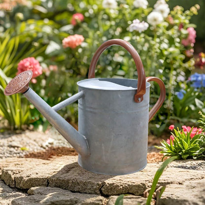Metal Watering Can 1 Gallon for Outdoor Garden Plants, Green