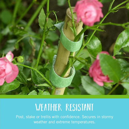 VEL-30071-USA ONE-WRAP Garden Ties | Plant Supports for Effective Growing | Strong Grips are Reusable and Adjustable | Cut-to-Length, 50 ft x 1/2 in, Green-Recycled Plastic