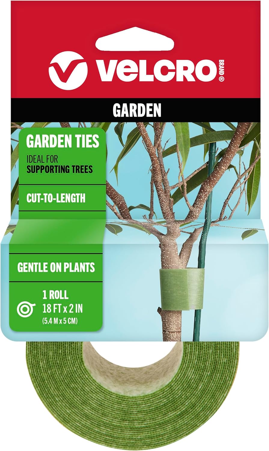 VEL-30071-USA ONE-WRAP Garden Ties | Plant Supports for Effective Growing | Strong Grips are Reusable and Adjustable | Cut-to-Length, 50 ft x 1/2 in, Green-Recycled Plastic