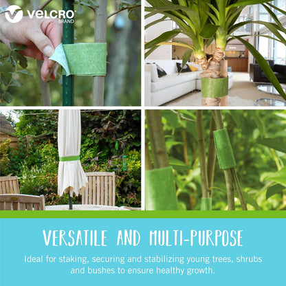 VEL-30071-USA ONE-WRAP Garden Ties | Plant Supports for Effective Growing | Strong Grips are Reusable and Adjustable | Cut-to-Length, 50 ft x 1/2 in, Green-Recycled Plastic