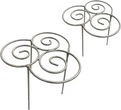 2pcs Heavy Duty Metal Plant Support Ring for Garden, Peony Cage Stand, Decorative Peony Cages and Flower Stakes, Grow-Through Peony Cages Ring Supports for Upright Growth and Protection