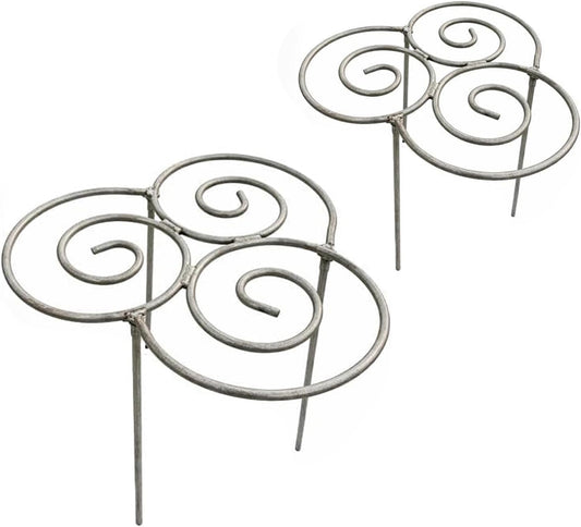 2pcs Heavy Duty Metal Plant Support Ring for Garden, Peony Cage Stand, Decorative Peony Cages and Flower Stakes, Grow-Through Peony Cages Ring Supports for Upright Growth and Protection
