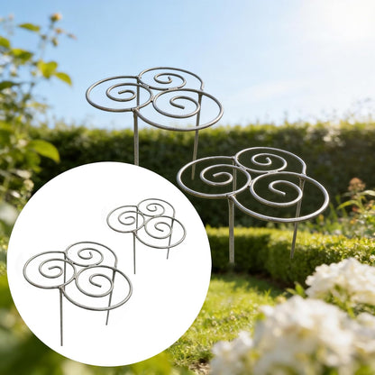 2pcs Heavy Duty Metal Plant Support Ring for Garden, Peony Cage Stand, Decorative Peony Cages and Flower Stakes, Grow-Through Peony Cages Ring Supports for Upright Growth and Protection