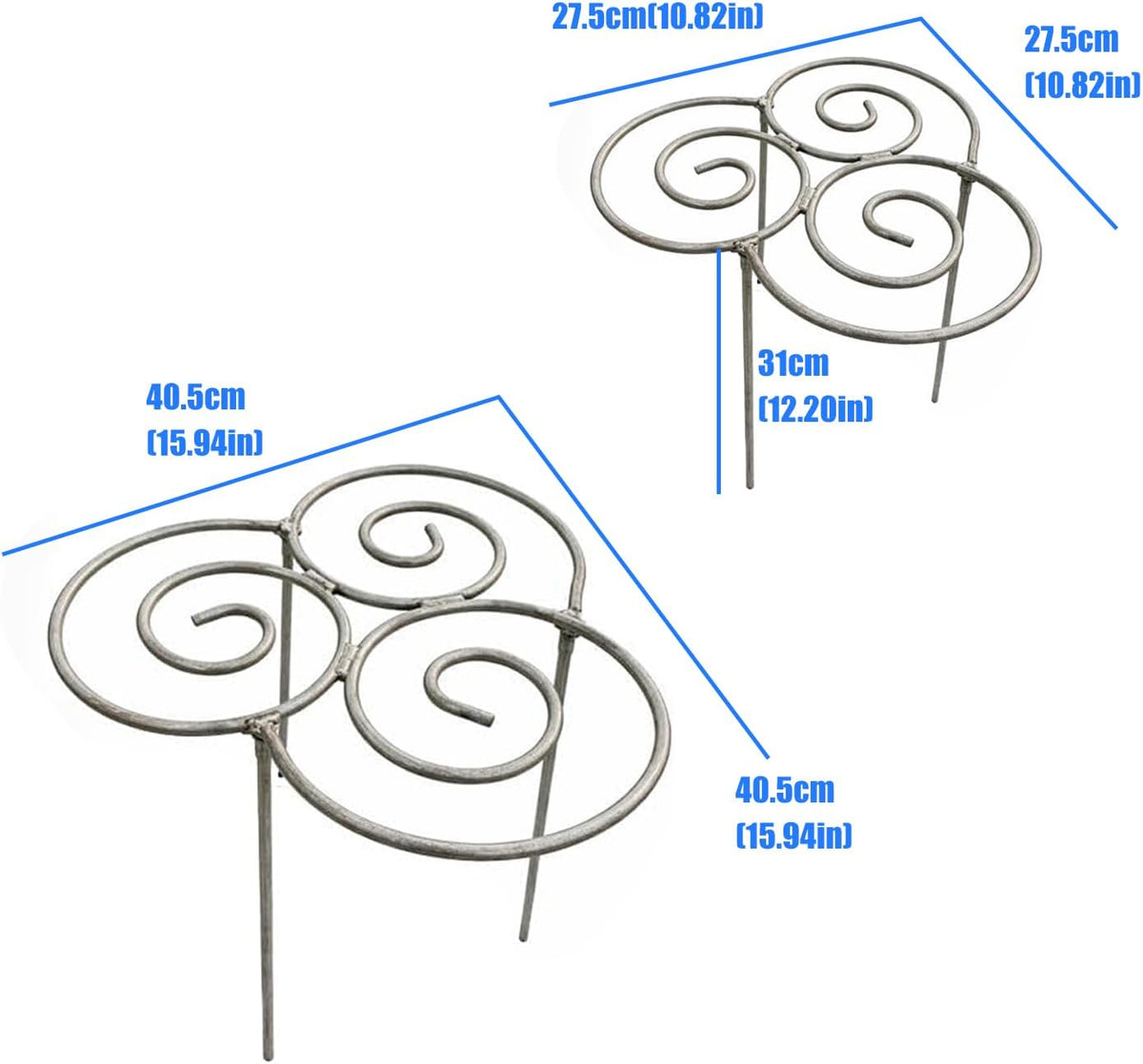 2pcs Heavy Duty Metal Plant Support Ring for Garden, Peony Cage Stand, Decorative Peony Cages and Flower Stakes, Grow-Through Peony Cages Ring Supports for Upright Growth and Protection
