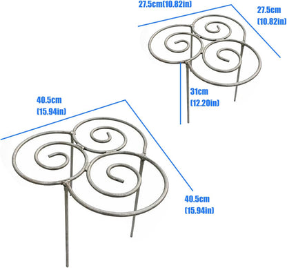2pcs Heavy Duty Metal Plant Support Ring for Garden, Peony Cage Stand, Decorative Peony Cages and Flower Stakes, Grow-Through Peony Cages Ring Supports for Upright Growth and Protection