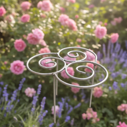 2pcs Heavy Duty Metal Plant Support Ring for Garden, Peony Cage Stand, Decorative Peony Cages and Flower Stakes, Grow-Through Peony Cages Ring Supports for Upright Growth and Protection