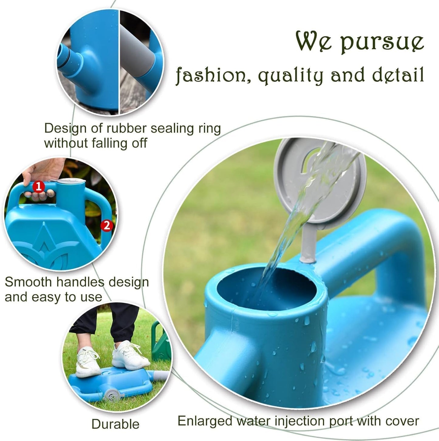 1.5 Gallon Green Watering Can Outdoor Garden Watering Can