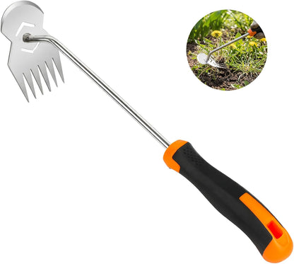Garden Tools,Weeder Tool,Portable Weeding Tool,Garden weed pulling tool,Adopt Anti Slip Handle,Conforms to Ergonomic Curves,Weed puller tool Suitable for Farm Planting,Gardening(Black Orange Handle)