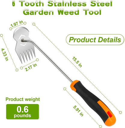 Garden Tools,Weeder Tool,Portable Weeding Tool,Garden weed pulling tool,Adopt Anti Slip Handle,Conforms to Ergonomic Curves,Weed puller tool Suitable for Farm Planting,Gardening(Black Orange Handle)