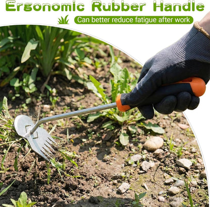 Garden Tools,Weeder Tool,Portable Weeding Tool,Garden weed pulling tool,Adopt Anti Slip Handle,Conforms to Ergonomic Curves,Weed puller tool Suitable for Farm Planting,Gardening(Black Orange Handle)