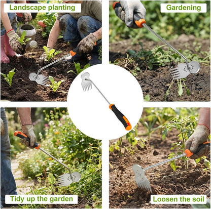 Garden Tools,Weeder Tool,Portable Weeding Tool,Garden weed pulling tool,Adopt Anti Slip Handle,Conforms to Ergonomic Curves,Weed puller tool Suitable for Farm Planting,Gardening(Black Orange Handle)