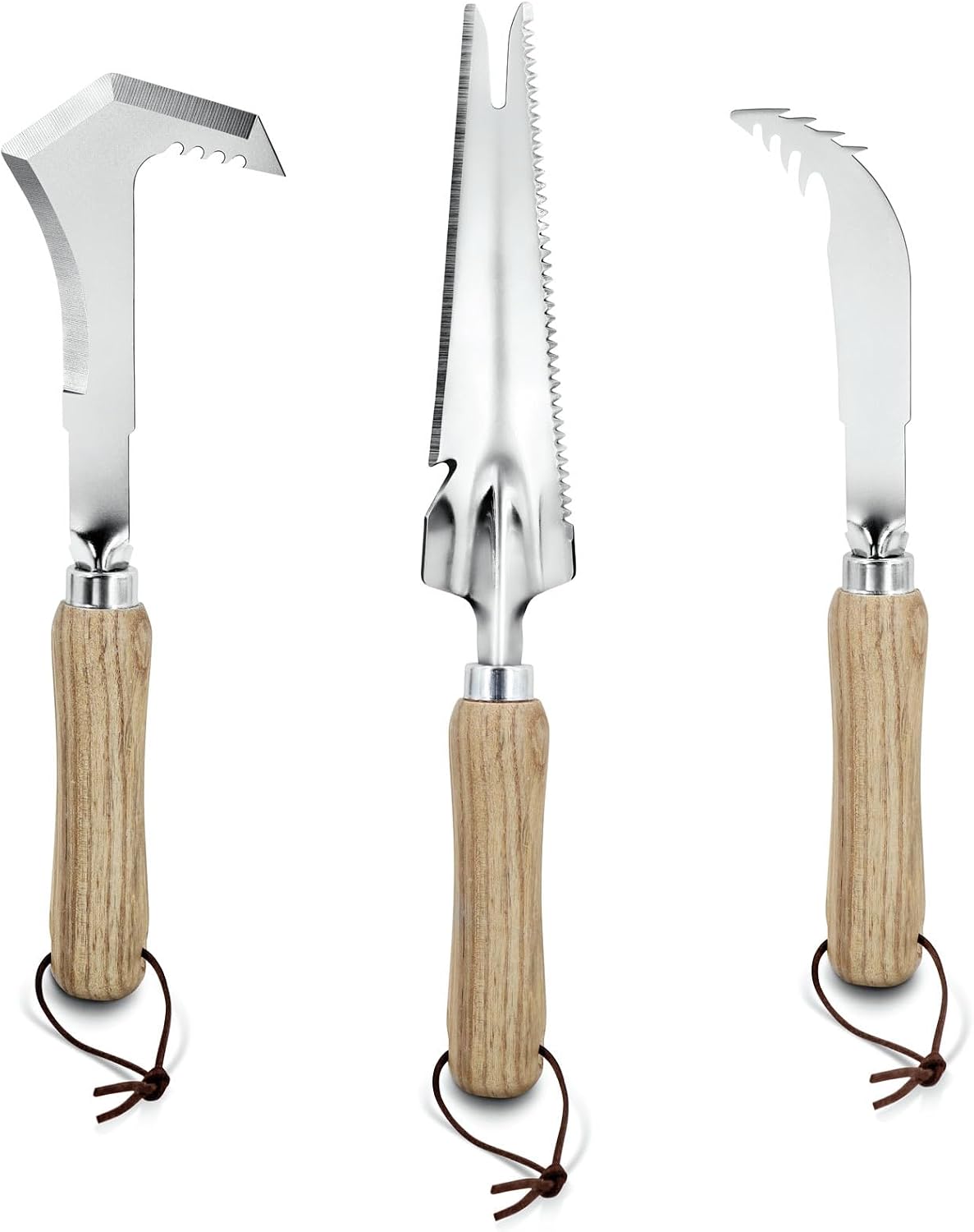 Weed Puller Tools Set, 3 Pack Hand Crack Weeder, Stainless Heat Treated Steel Weed Root Remover with Ergonomic Handle, Multi-Purpose Weeding Tools for Lawn Garden Patio & Yard