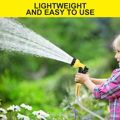 Metal Garden Hose 50FT - Stainless Steel Heavy Duty Water Hose with Metal Nozzle & 8 Function Sprayer, Portable & Lightweight Kink Free Yard Hose, Outdoor Hose