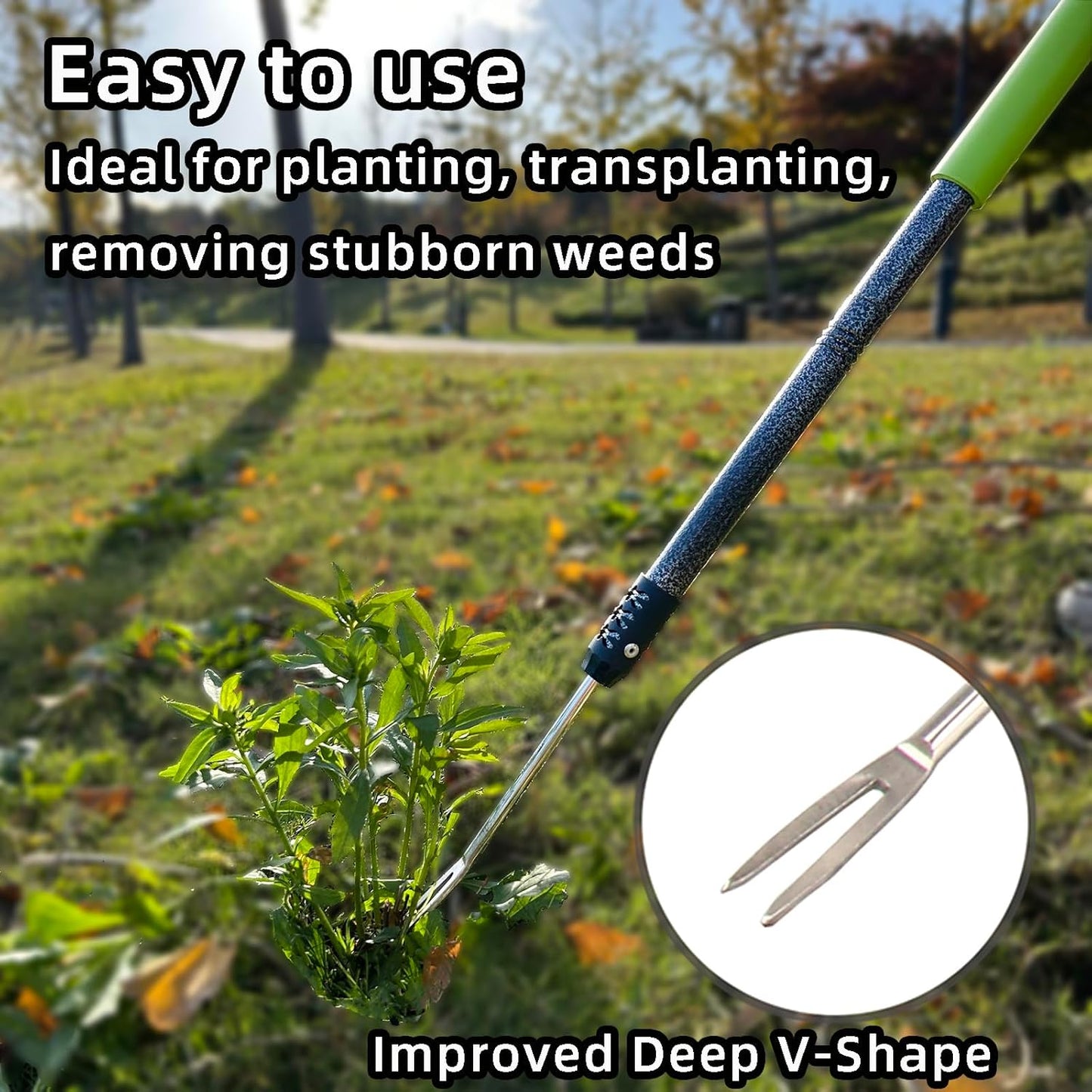 Weed Puller Tool,48" Long Handle Weeder Puller Tool with Soft Grip