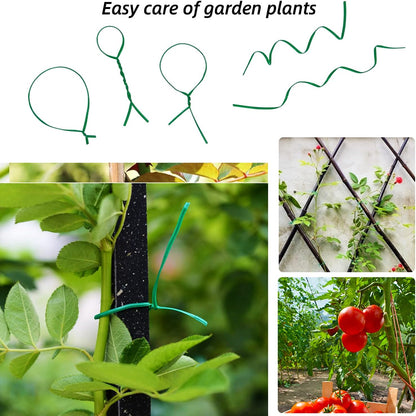 Plant Twist Ties - 8'' Plant Ties for Climbing Plants, Pack of 100, Green
