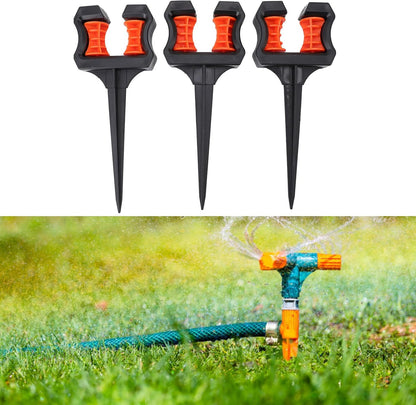 Agatige 3PCS Garden Hose Guide Spike, ABS Precision Lawn Hose Stapler Watering Water Pipe Support Position for Outdoor Yard Irrigation Tool