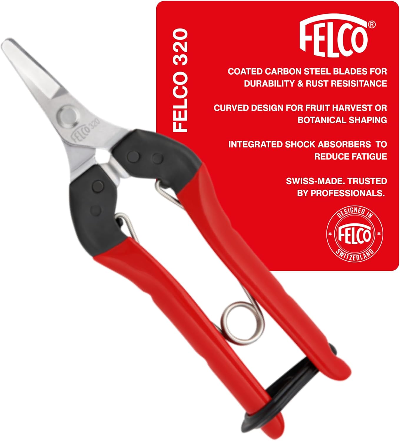 F320 Pruning Snips – 6" Garden Clippers with Curved Blade & Rounded Tip | Pruning Shears for Gardening | Garden Snips and Pruners with Carbon Steel Blade, Sap Groove