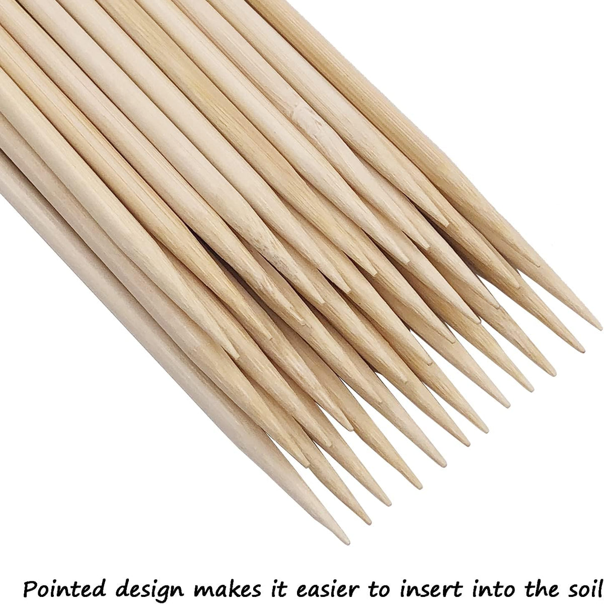 Plant Stakes 25Pcs,15IN Green Bamboo Sticks With25 Green Ties,Orchid Sticks