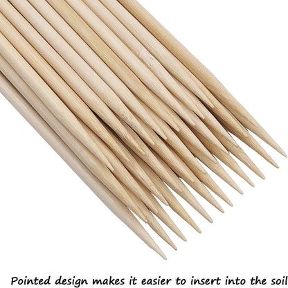 Plant Stakes 25Pcs,15IN Green Bamboo Sticks With25 Green Ties,Orchid Sticks
