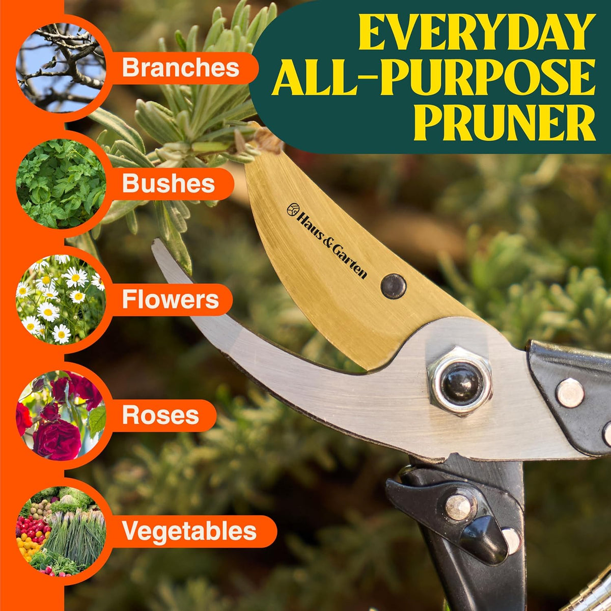ForgedPRO 8.75" Heavy Duty Professional Titanium Bypass Pruning Shears - Use As Pruners, Garden Shears, Handheld Pruning Shears For Gardening, Clippers, Garden Scissors, Pruner Tool
