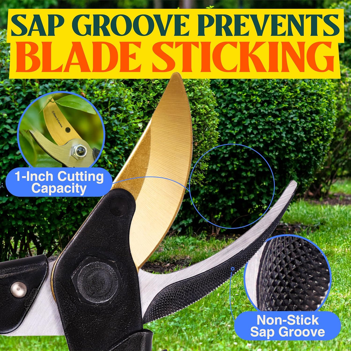 ForgedPRO 8.75" Heavy Duty Professional Titanium Bypass Pruning Shears - Use As Pruners, Garden Shears, Handheld Pruning Shears For Gardening, Clippers, Garden Scissors, Pruner Tool