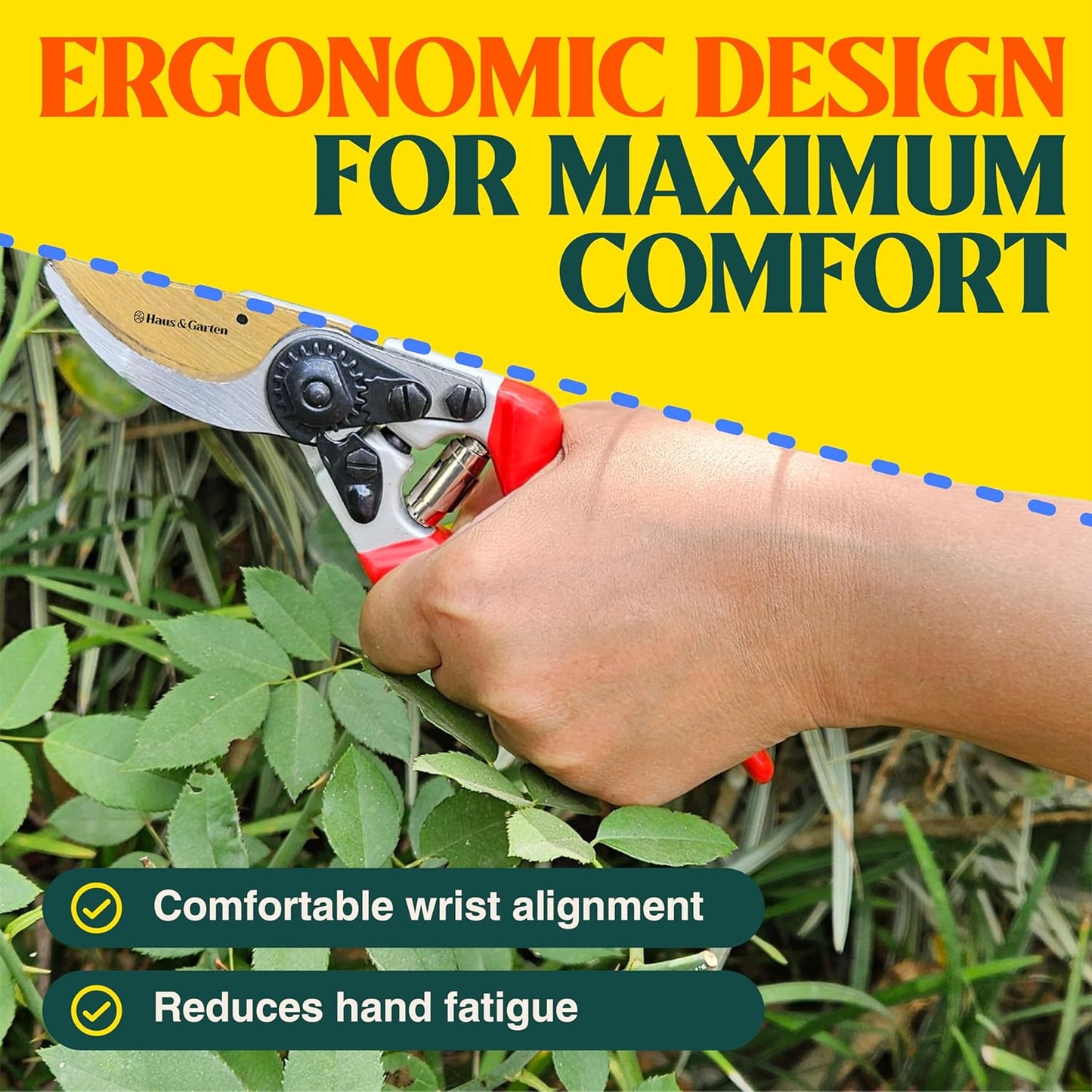 ForgedPRO 8.75" Heavy Duty Professional Titanium Bypass Pruning Shears - Use As Pruners, Garden Shears, Handheld Pruning Shears For Gardening, Clippers, Garden Scissors, Pruner Tool