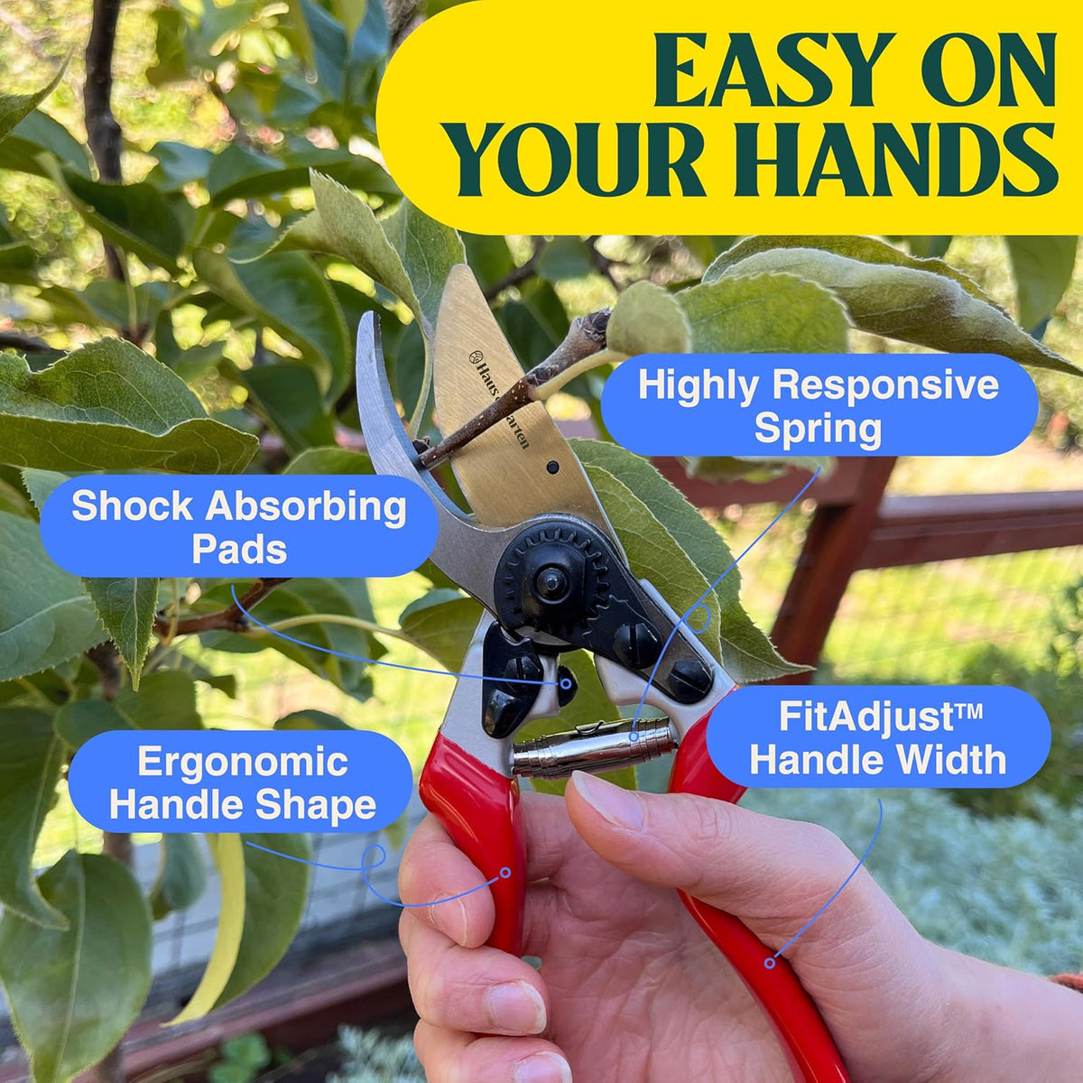 ForgedPRO 8.75" Heavy Duty Professional Titanium Bypass Pruning Shears - Use As Pruners, Garden Shears, Handheld Pruning Shears For Gardening, Clippers, Garden Scissors, Pruner Tool