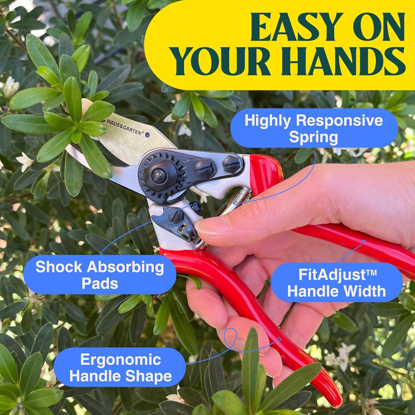 ForgedPRO 8.75" Heavy Duty Professional Titanium Bypass Pruning Shears - Use As Pruners, Garden Shears, Handheld Pruning Shears For Gardening, Clippers, Garden Scissors, Pruner Tool
