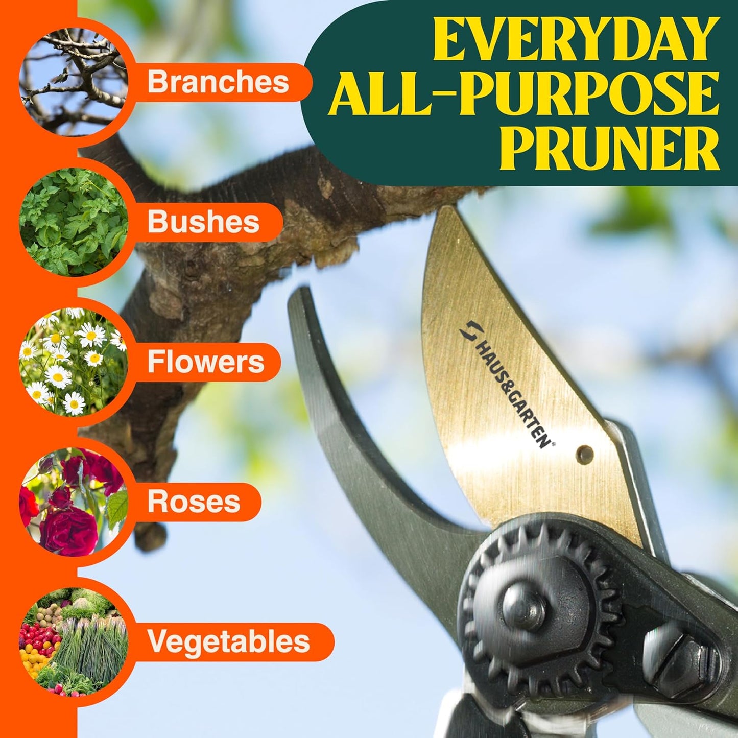 ForgedPRO 8.75" Heavy Duty Professional Titanium Bypass Pruning Shears - Use As Pruners, Garden Shears, Handheld Pruning Shears For Gardening, Clippers, Garden Scissors, Pruner Tool