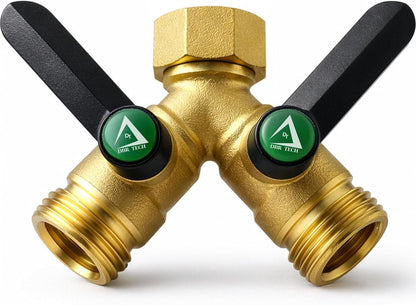 ® Garden Hose Splitter 2 Way, Full Flow Solid Brass | 2026 Model