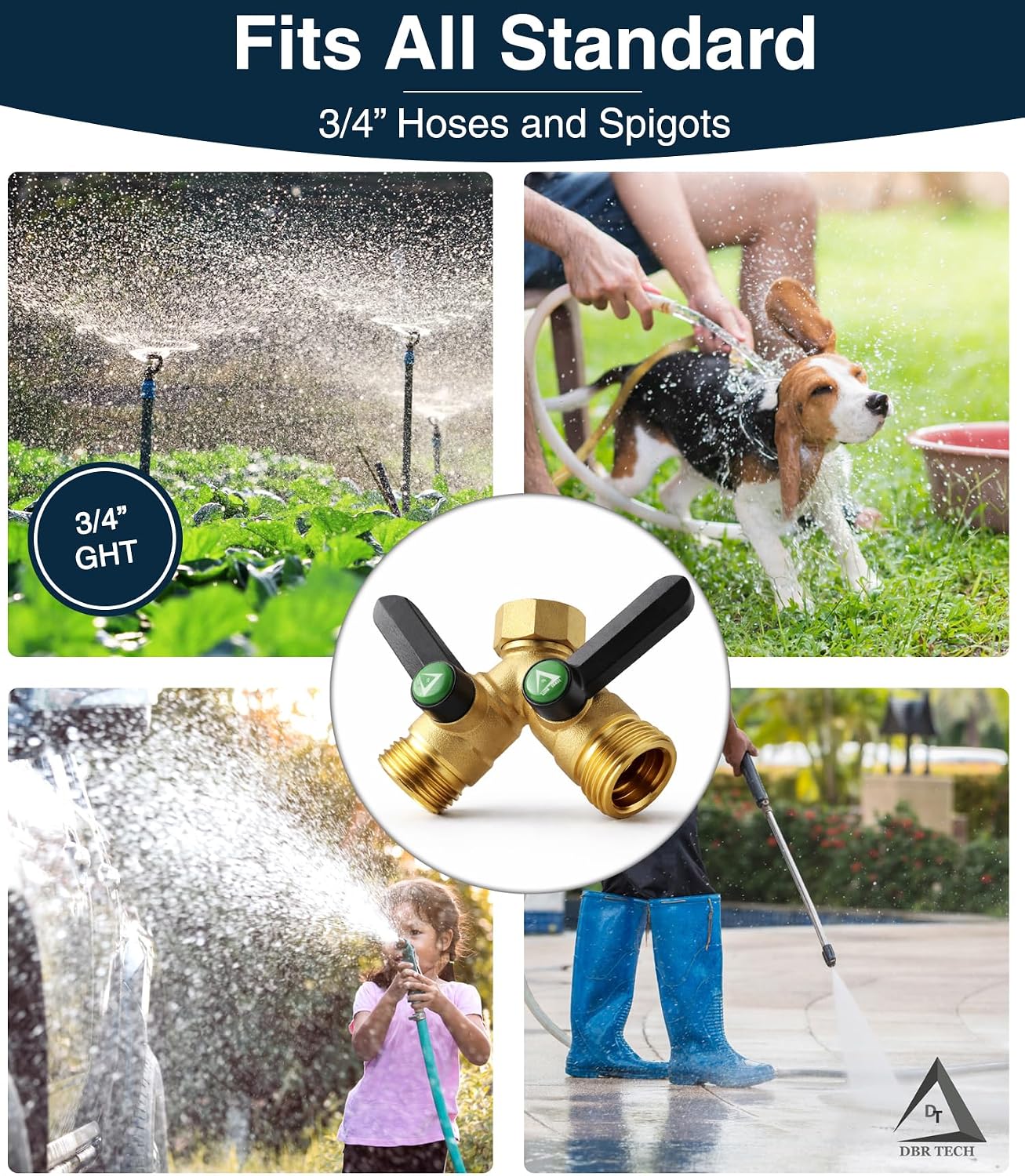® Garden Hose Splitter 2 Way, Full Flow Solid Brass | 2026 Model