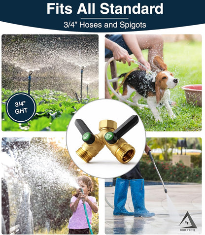 ® Garden Hose Splitter 2 Way, Full Flow Solid Brass | 2026 Model