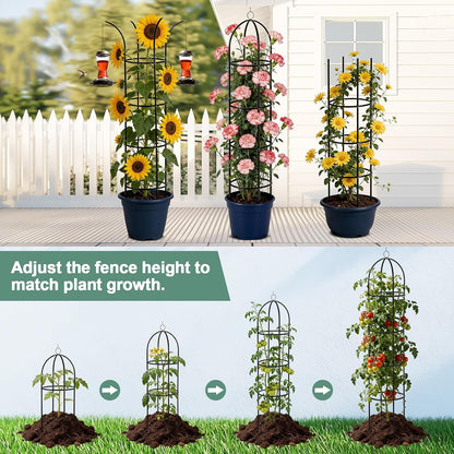 100% Metal 2pc Obelisk Garden Trellis 6.6 Feet Tall Sturdy Plant Support