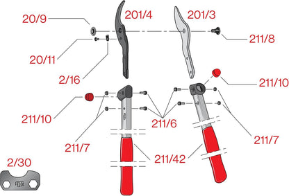 F201-60 Swiss Made Loppers for Gardening – 24" Lightweight Precision Loppers for Tree Trimming | Tree Branch Cutters | Tree Trimmer Tool with Carbon Steel Blade | I-Beam Handles | Vineyard Blade