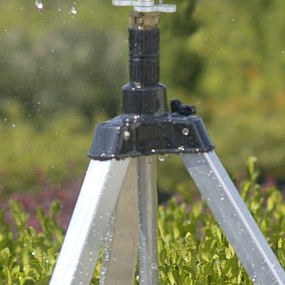 Pro Telescoping Extra Large Area Circular Water Sprinkler for Lawn, Tripod Sprinkler with 8,500 sq ft Coverage, White/Black
