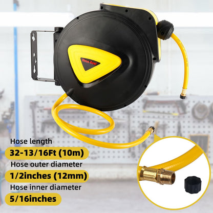 Retractable Auto Rewind Air Hose Reel Wall Mount Tool Air Compressor 33ft x5/16inches 180 degree rotation Air Hose Reel