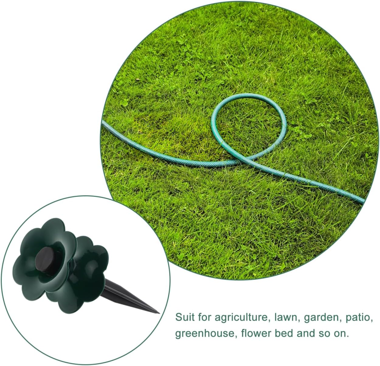 3 Pack Garden Hose Guide Stakes Water Guide Wheels for Hose Direction Control Plant Protection around Flower Beds Lawn Yard Patio and Greenhouse Use