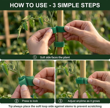Plant Tape – Reusable Hook and Loop Plant Ties for Climbing Plants, Adjustable Garden Tape for Tomatoes, Vines & Indoor Plants | Nylon, 0.47 in Wide | 1 Roll, 49ft