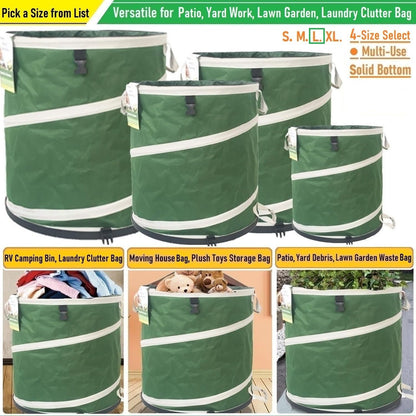 16-Gallon Collapsible Trash Can (16x19 in) Hard-Shell Bottom Yard Garden Bag,Pop-Up Trash Can,RV Camping Waste Bag,Recycling Bin,Laundry Hamper,Leaf Bags,Yard Waste Container,Lawn Grass,Weeds Basket