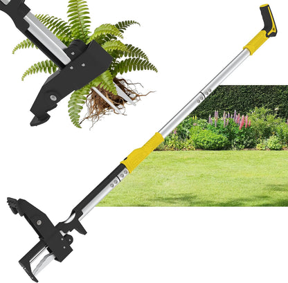 Stand Up Weed Puller Tool, 41" Heavy Duty Manual Garden Tools with Eject Mechanism Long Handle Weed Removal Tool with 4 Claw Steel Head for Yard Dandelion Crabgrass