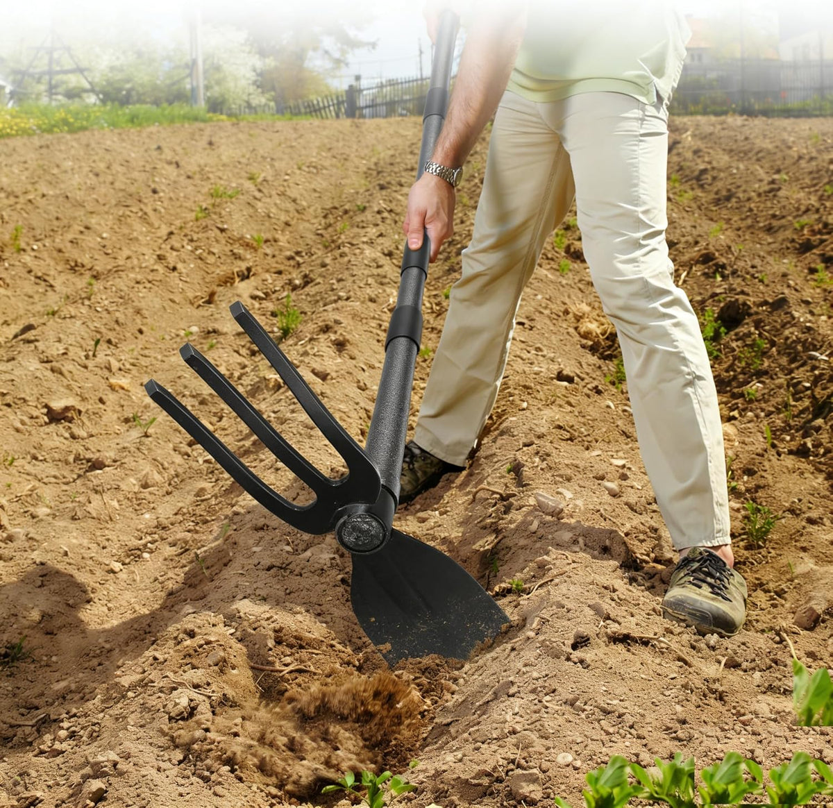 Adjustable Garden Hoe – Multi-Purpose Weeding & Digging Tool with Ergonomic Handle, Length (16"-60"), Rust-Proof Coated Steel, Heavy Duty for Farm, Yard, Gardening