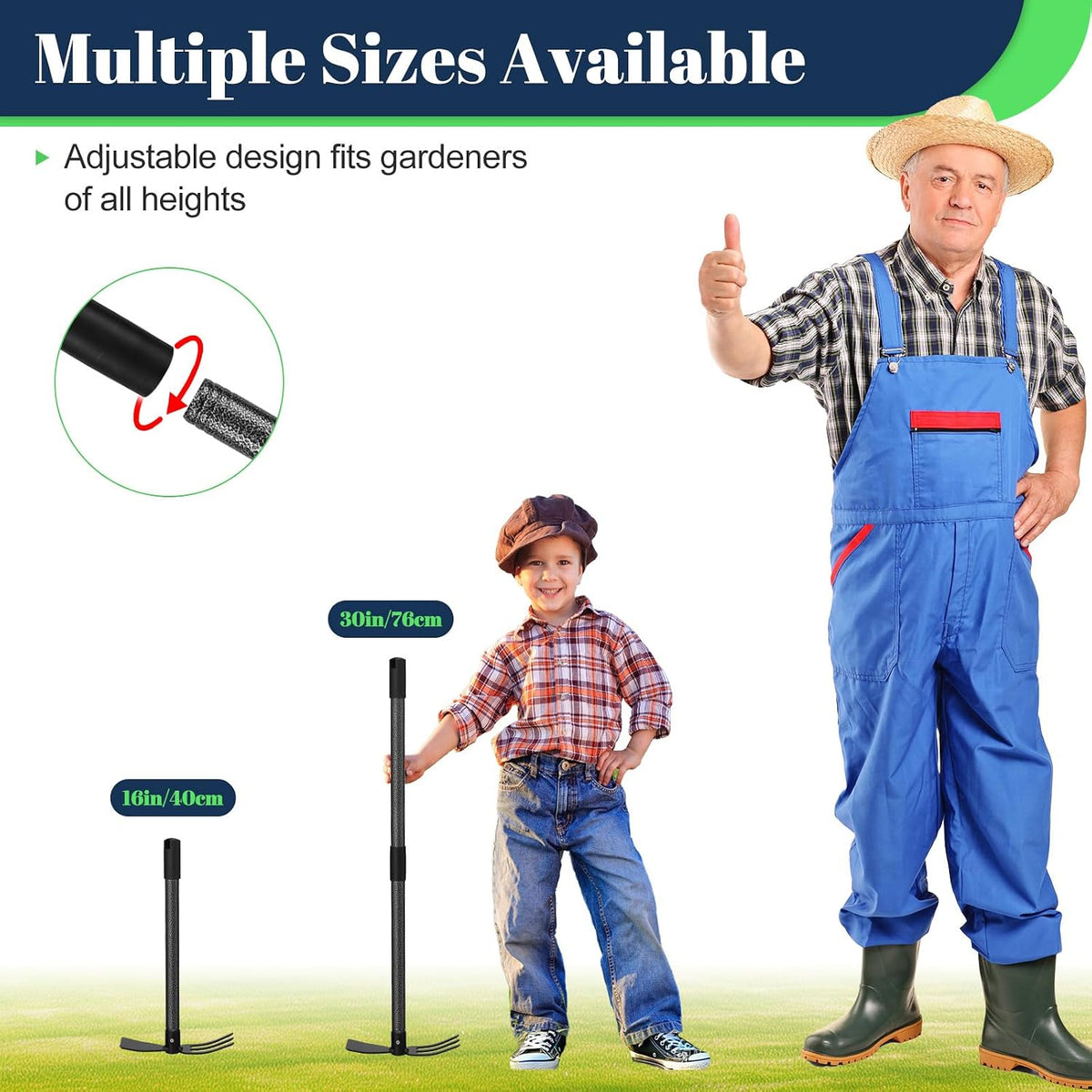 Adjustable Garden Hoe – Multi-Purpose Weeding & Digging Tool with Ergonomic Handle, Length (16"-60"), Rust-Proof Coated Steel, Heavy Duty for Farm, Yard, Gardening